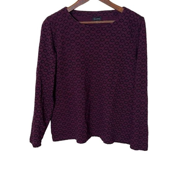 Talbots 100% Cotton Flocked Scoop Neck Top - Picture 1 of 6